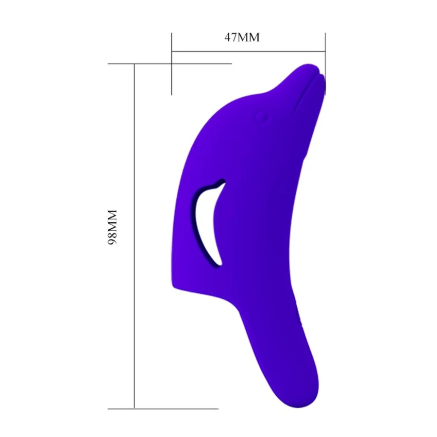 PRETTY LOVE - POTENTE STIMOLATORE DELLE DITA DELPHINI BLU SCURO